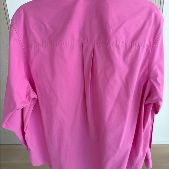 GAP Women's Vibrant Pink Casual Button Down Shirt - Picture 3 of 4